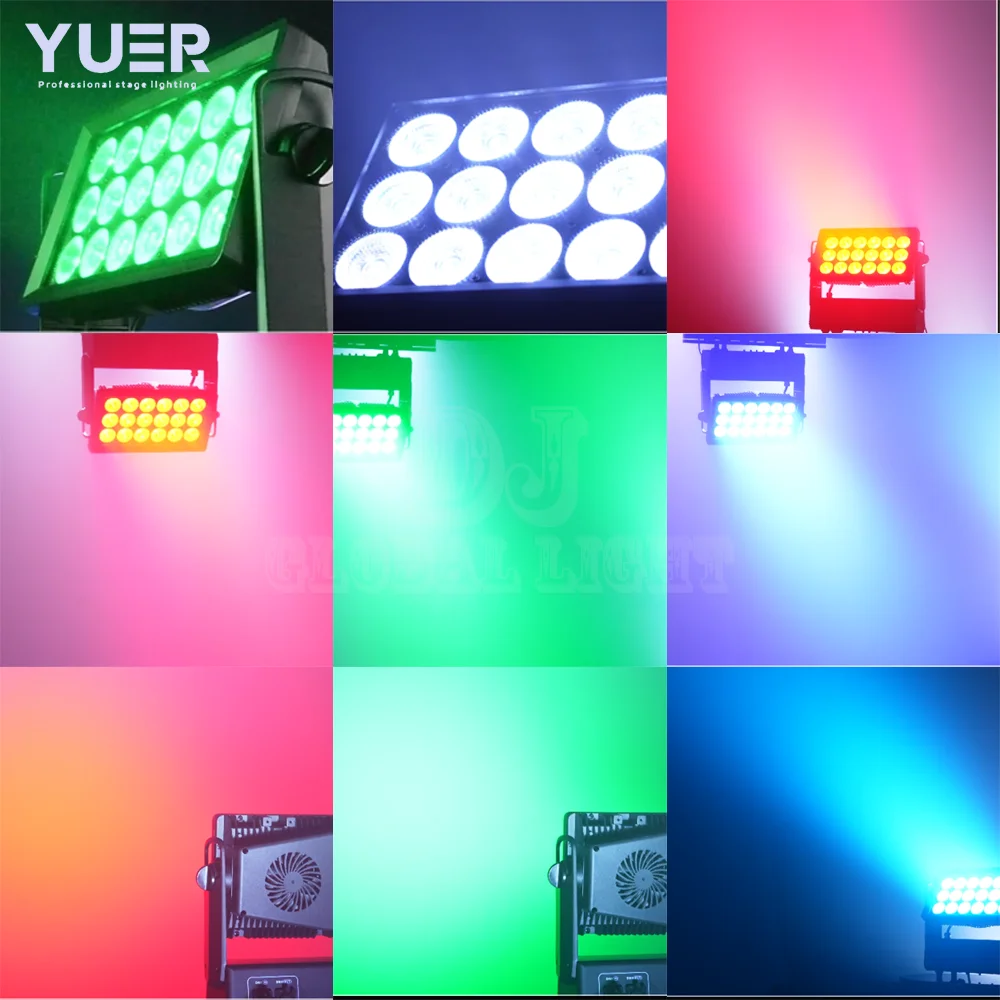 Waterproof Floodlights 18x40W LED RGBW with strobe flash effect DMX512 for DJ Disco Party bar club Wedding Stage Show lighting