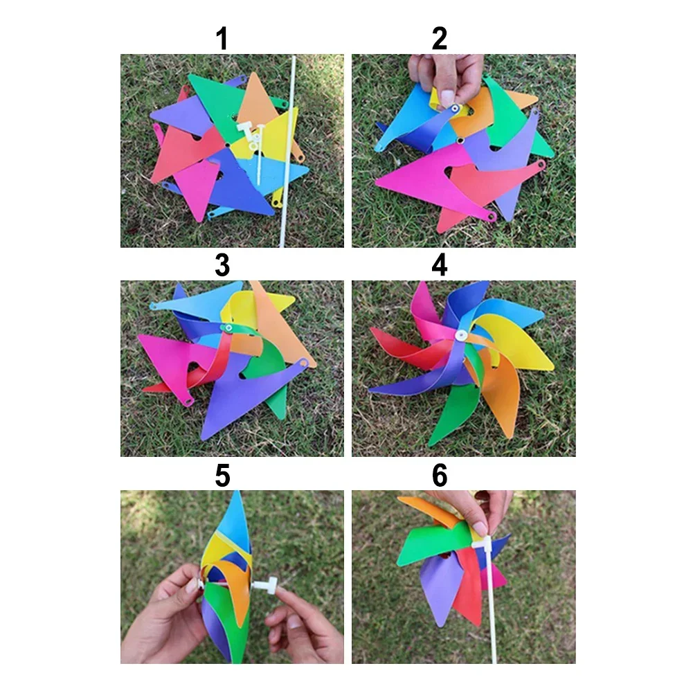 Garden Yard Windmill Wind Spinner Ornament Decoration Kids Toys Balcony Viewing Plastic Party Outdoor Decoration Colorful