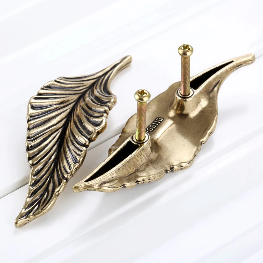 DRELD 2 قطعة أوراق الجدة مقابض لقطع الأثاث خزانة المقابض لخزانة ملابس بأدراج الباب مقبض المطبخ الأثاث الأجهزة