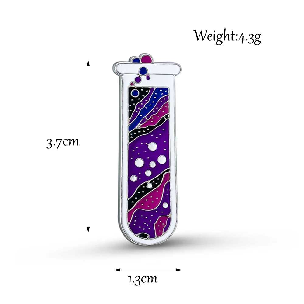 Hanreshe Creative Test Tube Enamel Pin Brooch Science Lab Theme Jewelry Accessories Scientist Chemist Backpack Lapel Badge