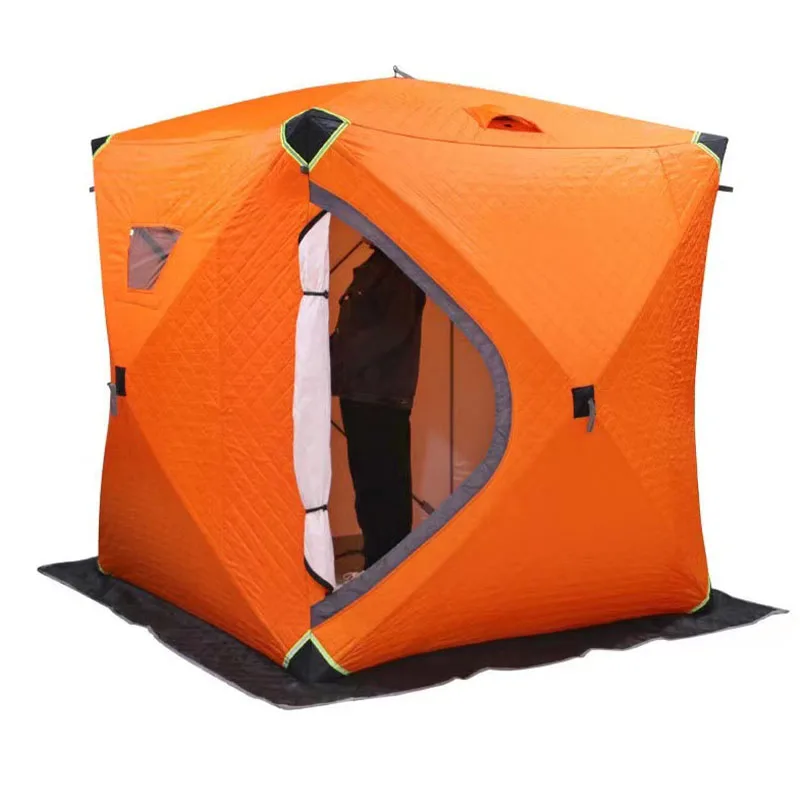 

Home Portable Ice Fishing Shanty Large Ice Shack Insulated Ice Fishing Pop-Up Tent for 3-4 Person