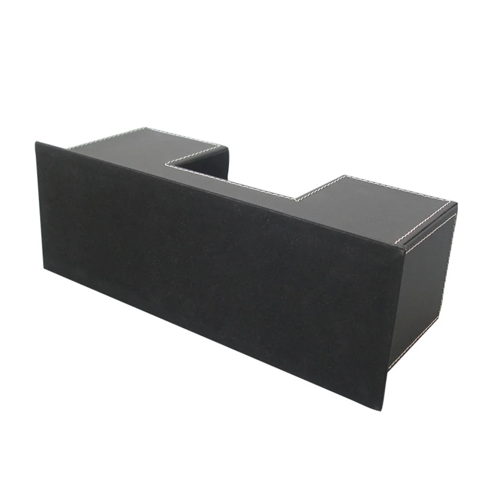 

Pen Holder Black 4 Compartments Desktop Organizer Business Card Phone Pencil Office Supplies Pen Holders