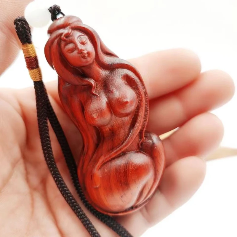 

Chinese Style Mahogany Carving Artifact Hand Piece Creative Carved Red Sour Branches Wood Play Pendant Figurines & Miniatures