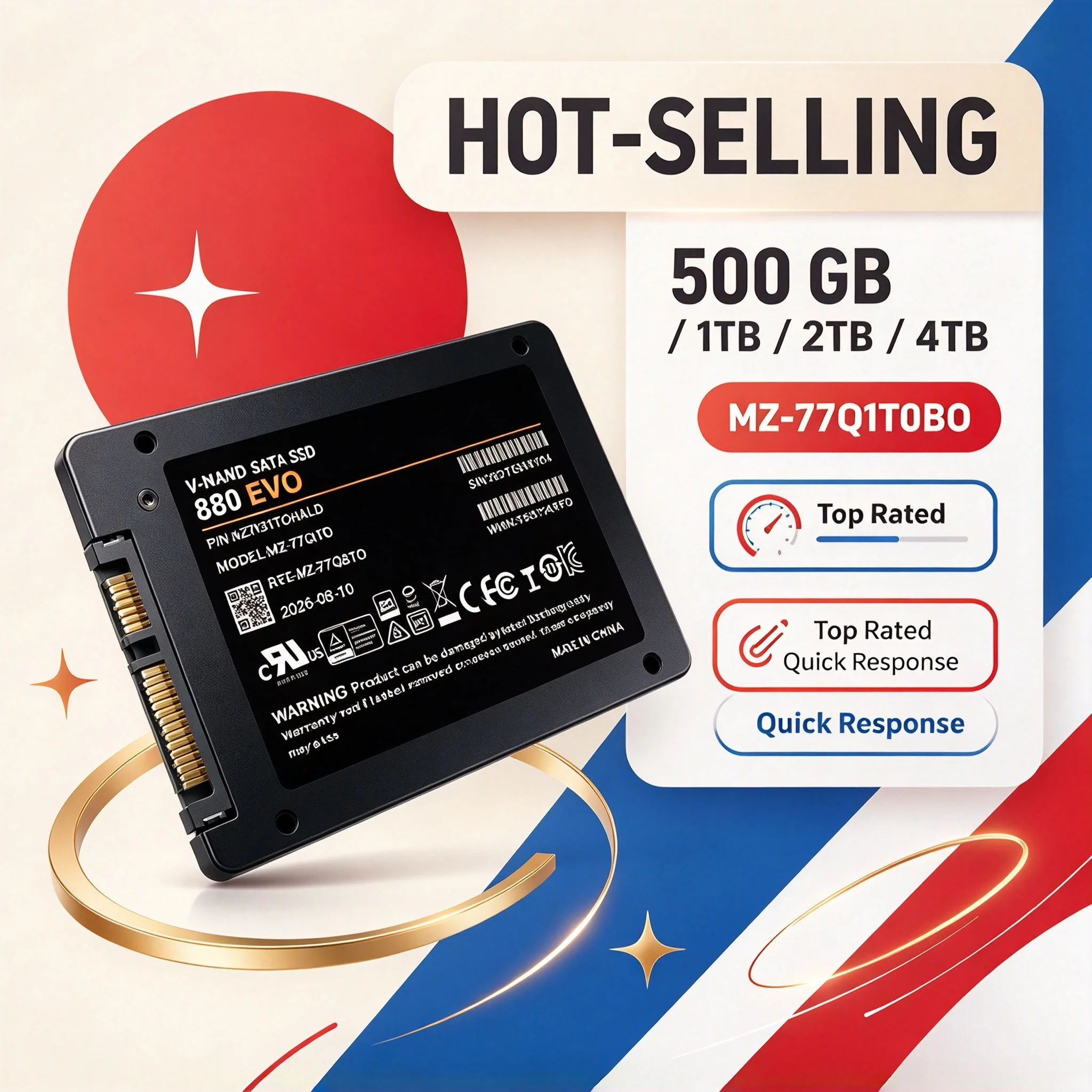 High Speed 880 EVO SSD 500GB 1TB 2TB 4TB Original SATA3 2.5 Inch Inside Solid State Disk Laptop Microcomputer Desktop Super