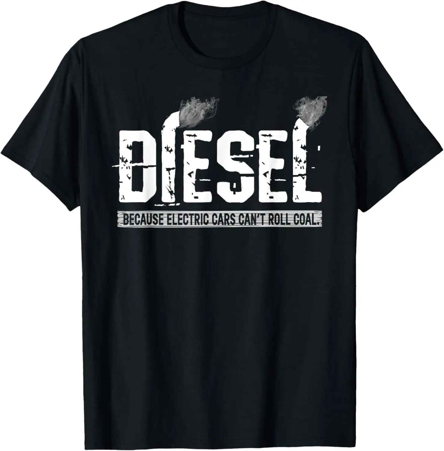 Because Electric Cars Can't Roll Coal Truck T-Shirt Small 100% Cotton Trendy Y2K Short-Sleeve Tee-Soft, Quick-Drying,