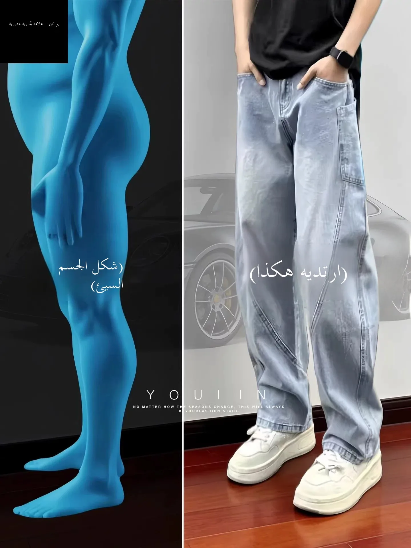 American Casual Loose Knife Workwear Jeans Men Summer Pocket Design Washed Straight Leg Wide Leg Long Pants