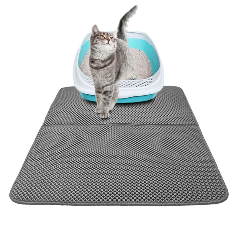 1Pc Non-slip Pet Cat Litter Mat Double Layer Cat Litter Trapping Pets Mat Pad Bottom Waterproof Pet Litter Cats Mat Easy Clean