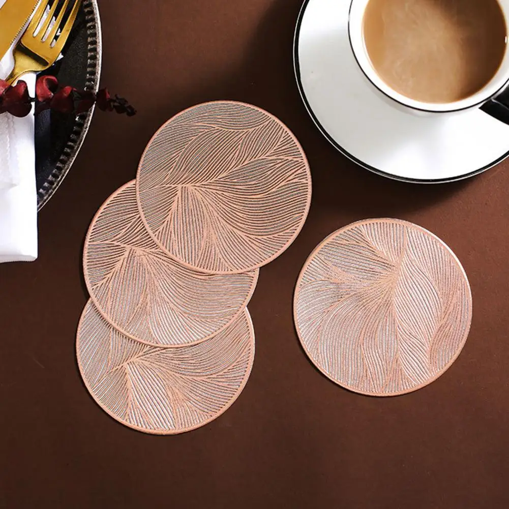 PVC Coasters Heat Resistant Cup Pad Anti-Scalding Table Mat Protective Placemats Kitchen Dining Bar Living Room Cup Mats