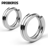 PROBEROS 30Pcs/lot Silver Stainless Steel Double Layer Fishing Split Ring High Quality Fishing Connector Accessories Wholesale