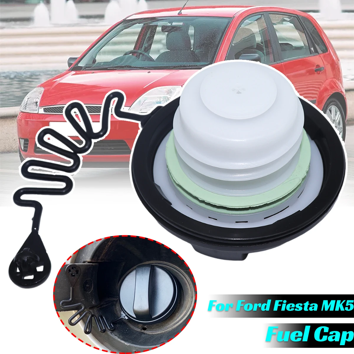 

Fuel Tank Filler Cap Assy for Ford Fiesta 2001-2008 Petrol Diesel Models Plug Cover Engine Light Gas Evap Leakage CarAccessories