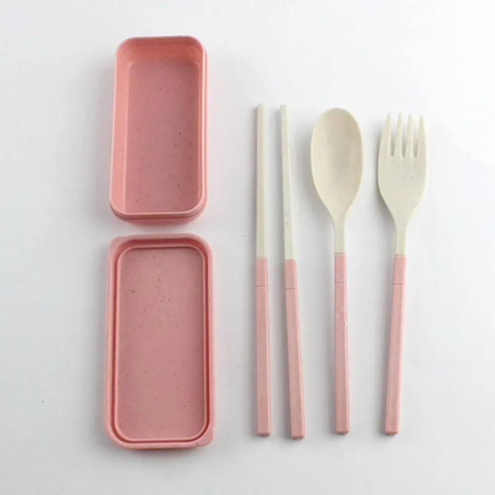 5Pcs Tableware Set  Easy to Clean   Cutlery Set Good Grip Chopsticks Fork Spoon Set