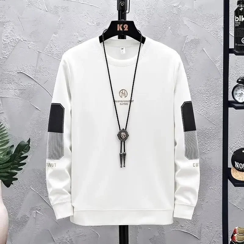 Round Neck Men's Pullover Crewneck Harajuku Fashion Autumn High Quality Male Sweatshirt Clothing Deals Welcome Deal Korean Style