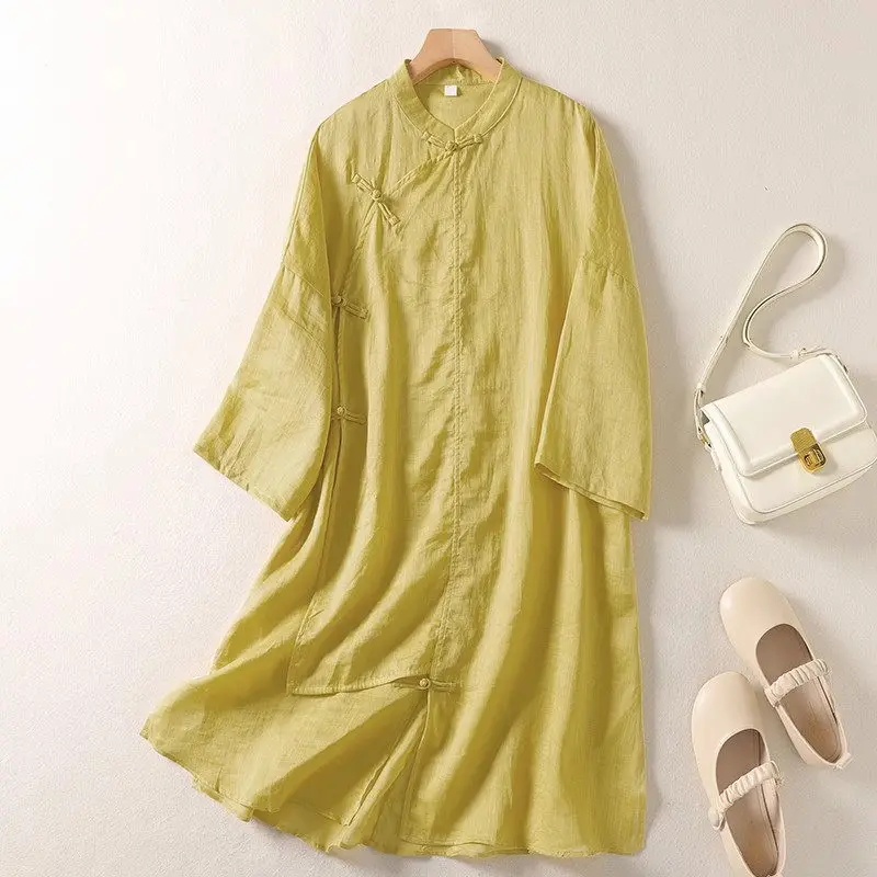 مجموعة ربيع وصيف 2025 للسيدات - قمصان بأزرار سفلية، قمصان رامي فضفاضة، قمصان تشيباو T367 |   قماش رامي قابل للتنفس، G367