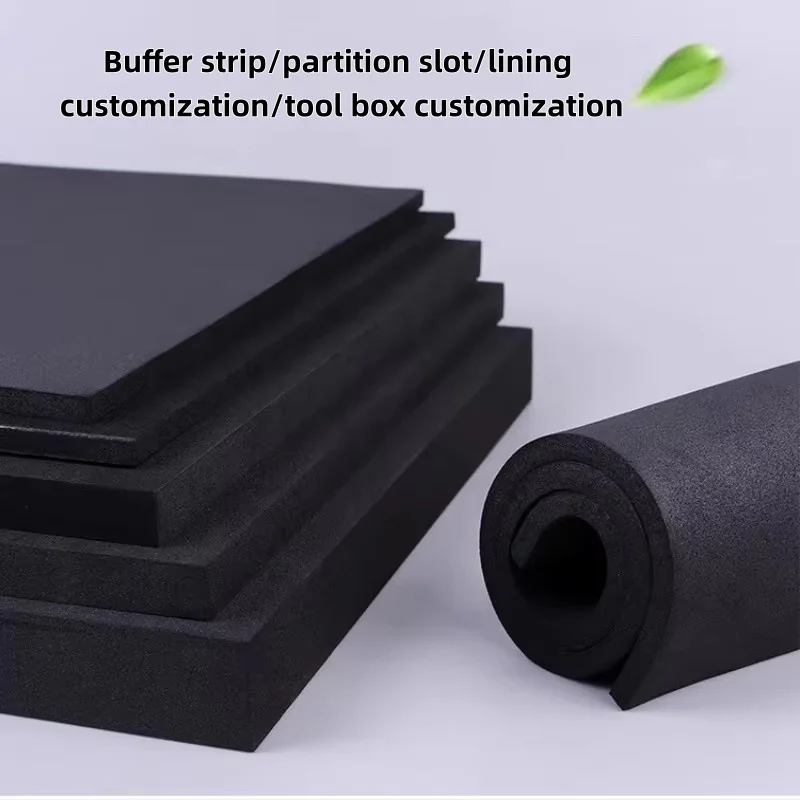 Custom Chloroprene Rubber CR Neoprene Foam Sheet Rubber Panel 500x2000mm 2pcs Oil Abrasion Ozone Resistance Elastic Seals Black