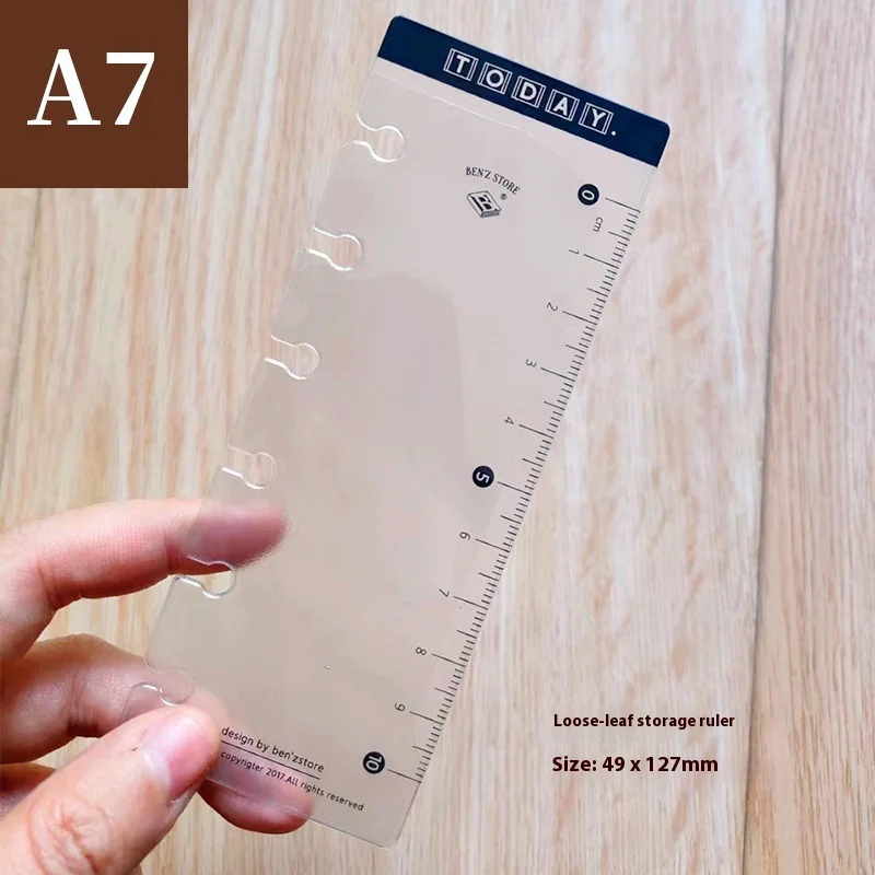 Transparent Pvc A7/A6/A5 Bookmarks 6 Holes Loose Leaf Notebooks Accessories Storage Bag Ruler Journal Planner Notebooks Supplies