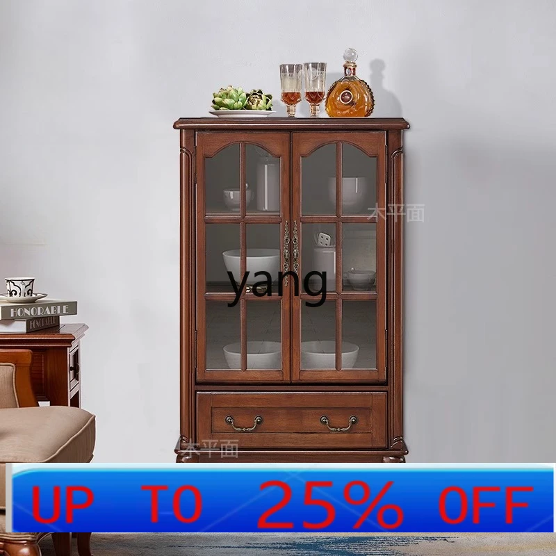 

LHH Double Door Small Wine Cabinet Small Apartment Living Room Tea Cabinet