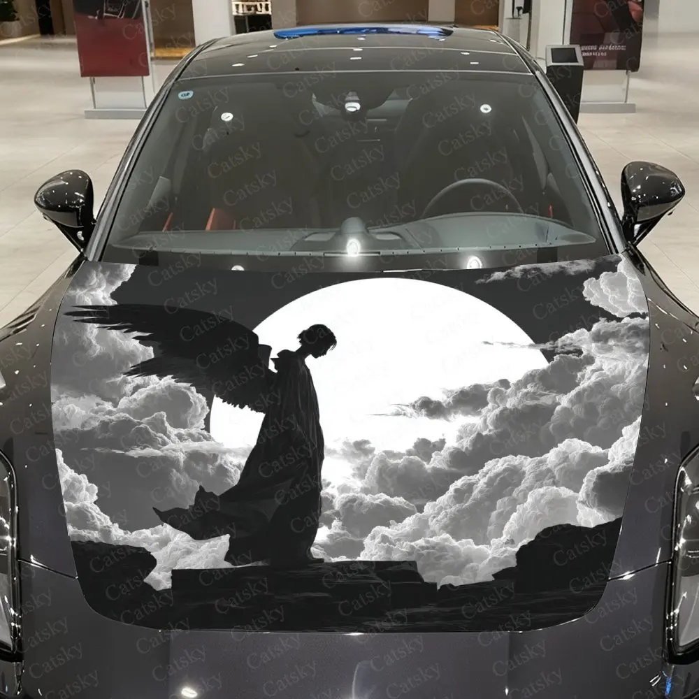 Angel Of Sorrow Car Hood Sticker-Durable Vinyl Film, Splash Proof And Easy To Remove, Suitable For All Car Models-Car Parts Gift