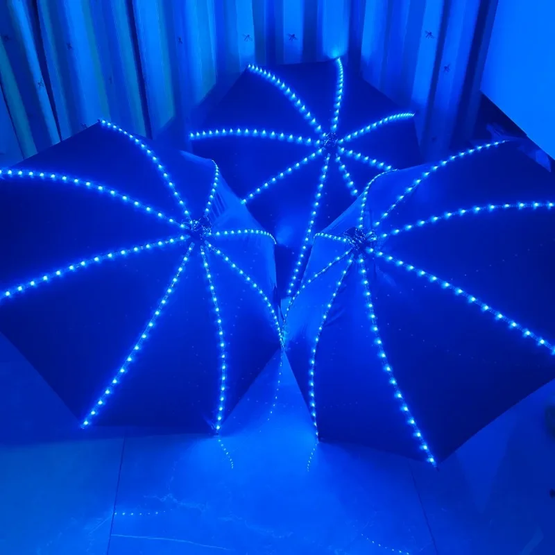 Colorful LED Light Umbrella Variety of Modes Light Bar Party Festival Performance Creative Supplies Props Umbrella Show Shooting