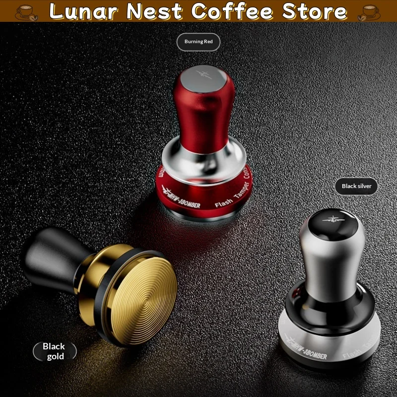New Mhw-3bomber Flash 2.0 Flowlight Series Constant Pressure Tamper 58mm Stainless Steel Coffee Distributor Barista Tool Gift