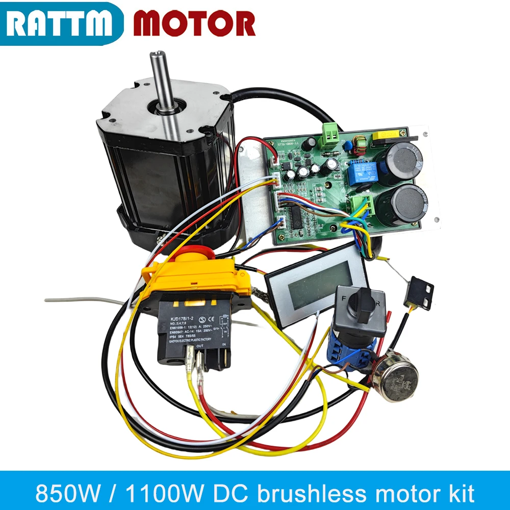 850W 1100W DC Brushless Lathe Spindle Motor With Control Board Card Controller + Wire For CD-210V MX-210V WM-210V Machine Part