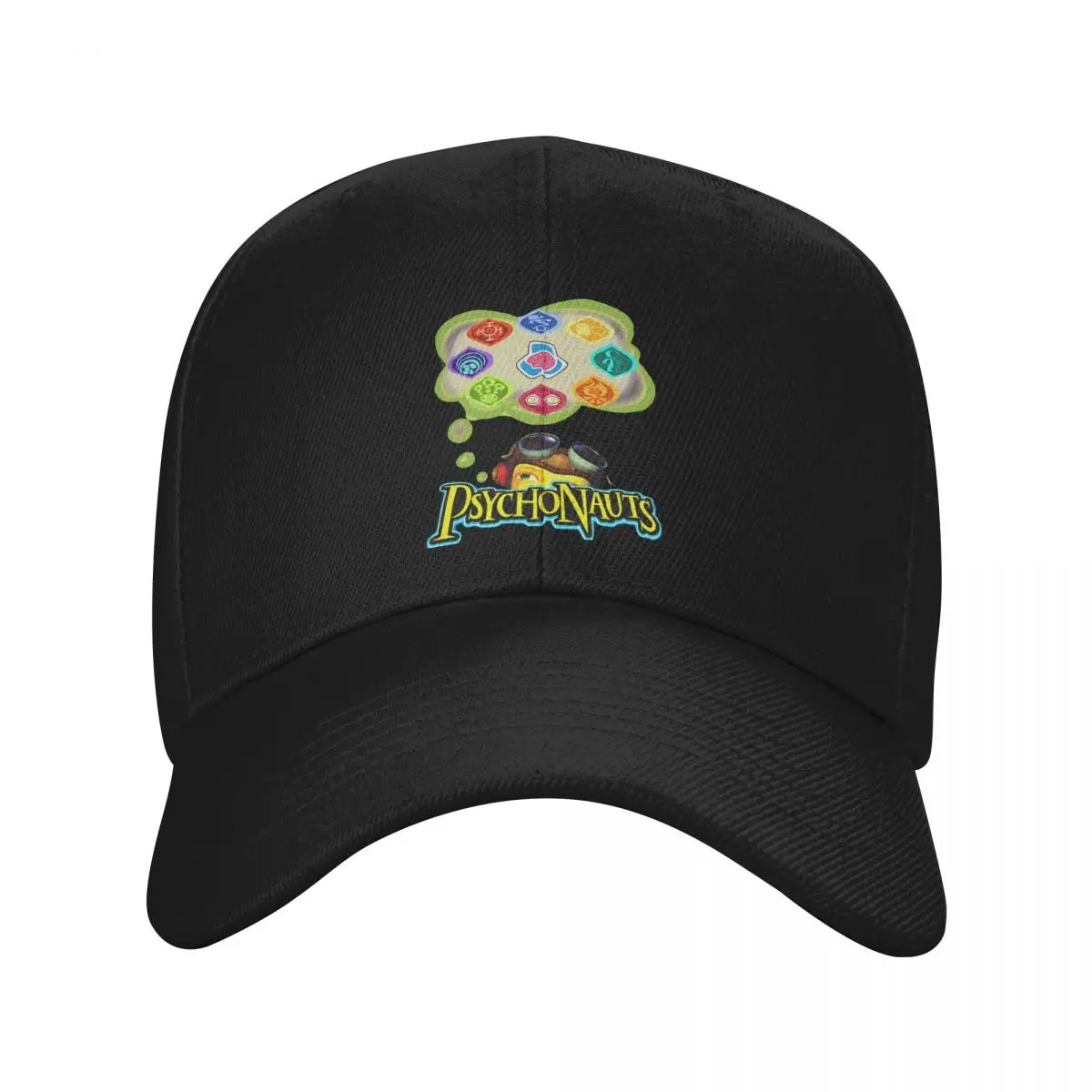 Psychonauts Multicolor Hat Peaked Women's Cap Merit Badge Bubble Personalized Visor Protection Hats