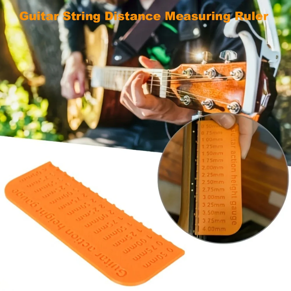 1pc Guitar Action Height Gauge 0.5-4.0mm String Action Ruler Luthier Tool for Guitar Setup & Maintenance