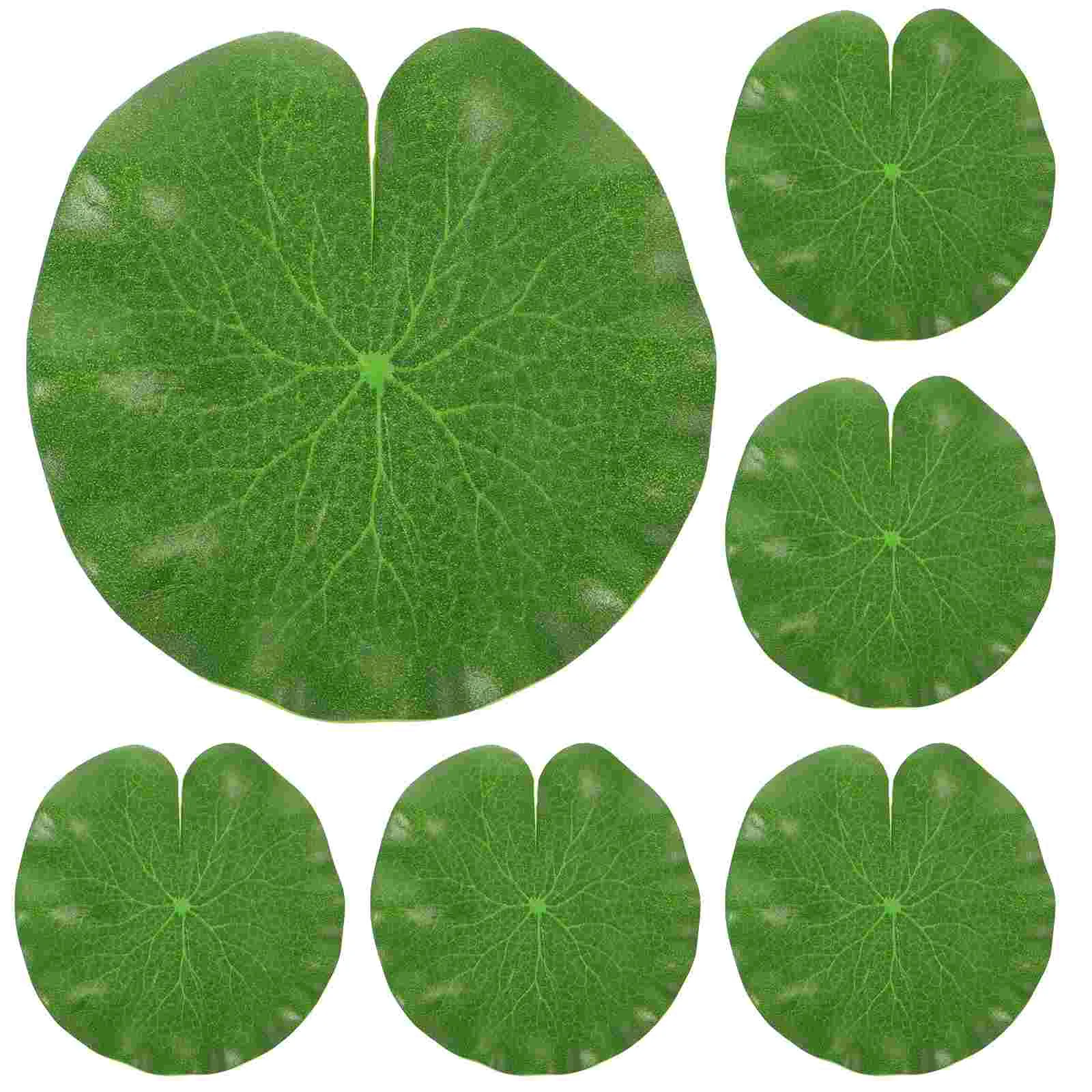 6 Pcs False Lotus Leaf Fish Bowl Artificial Lily Pads for Aquarium Floating Leaves