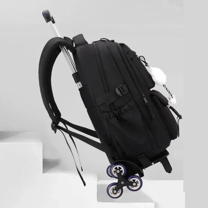 새로운 방수 배낭 롤링 백팩 어린이 학생 가방 트롤리 여학생용 스쿨 백 Zaino 여행용 Mochilas Para Mujer