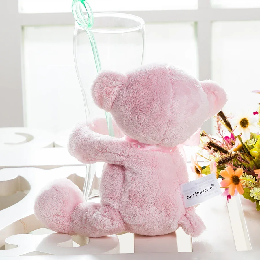 Baby Teddy Bear Stuffed Soft Toy 10 Inch Plush Pink Blue Ivory - Comforting Plushie for Children