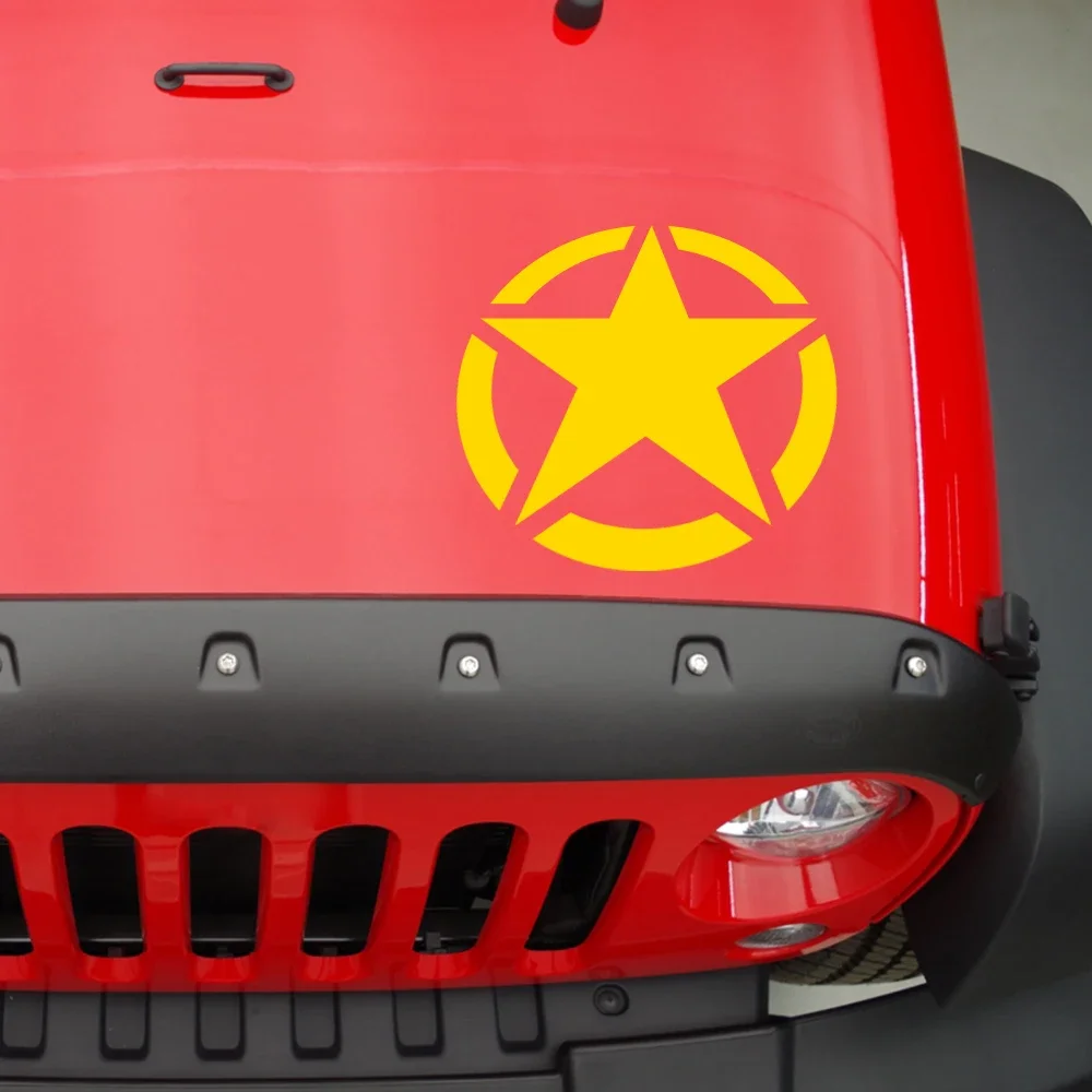 Military Star Car Hood Sticker For Renegade Jk Cj Tj Yj Grand Cherokee Commander Accessories