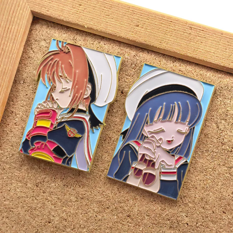 KINOMOTO SAKURA Tomoyo Pins, Insignias de Cardcaptor Sakura, Broches de Anime CCsakura, Colgante para Mochila, Ropa, Solapa, Juguete de Cosplay ACG