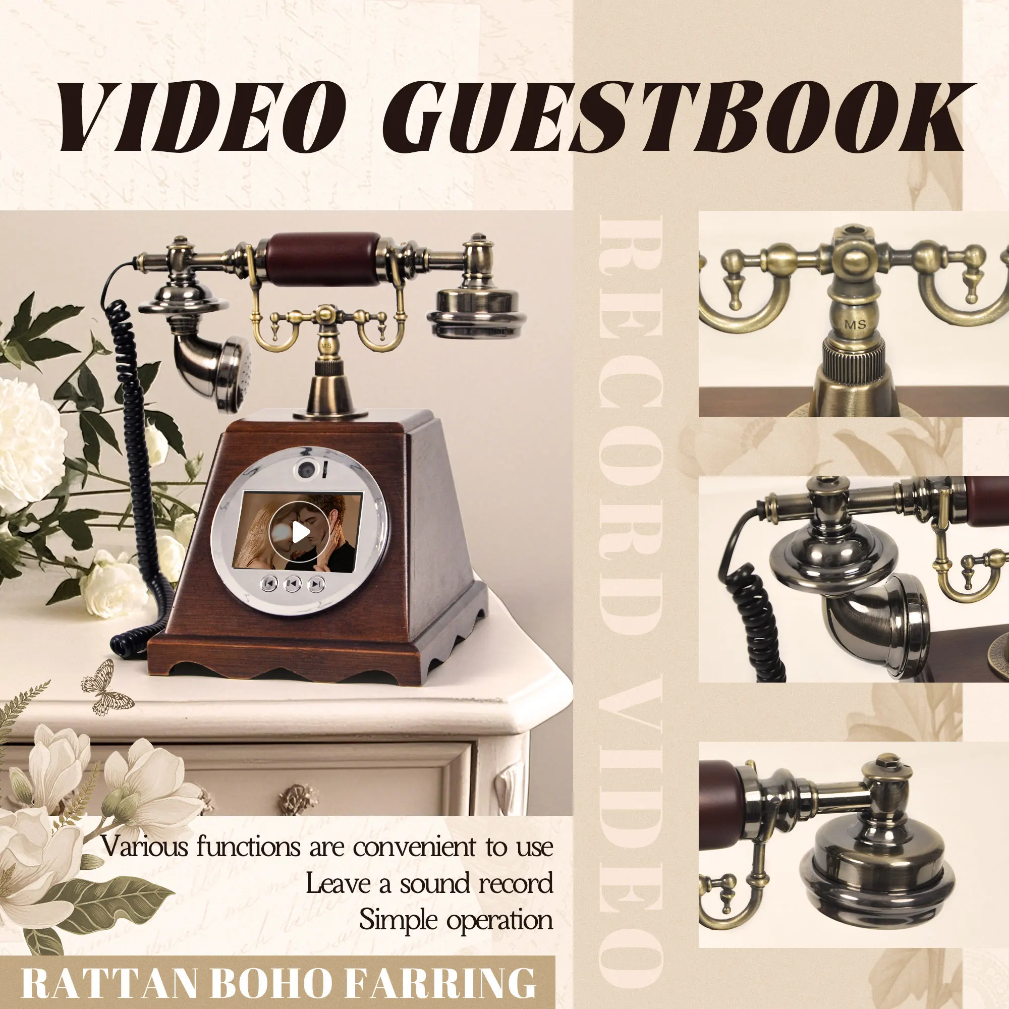 Latest Video Guestbook Wholesale Price 1080p Image Quality Wedding Telephone Graduation, Party, Birthday Message Board Audio