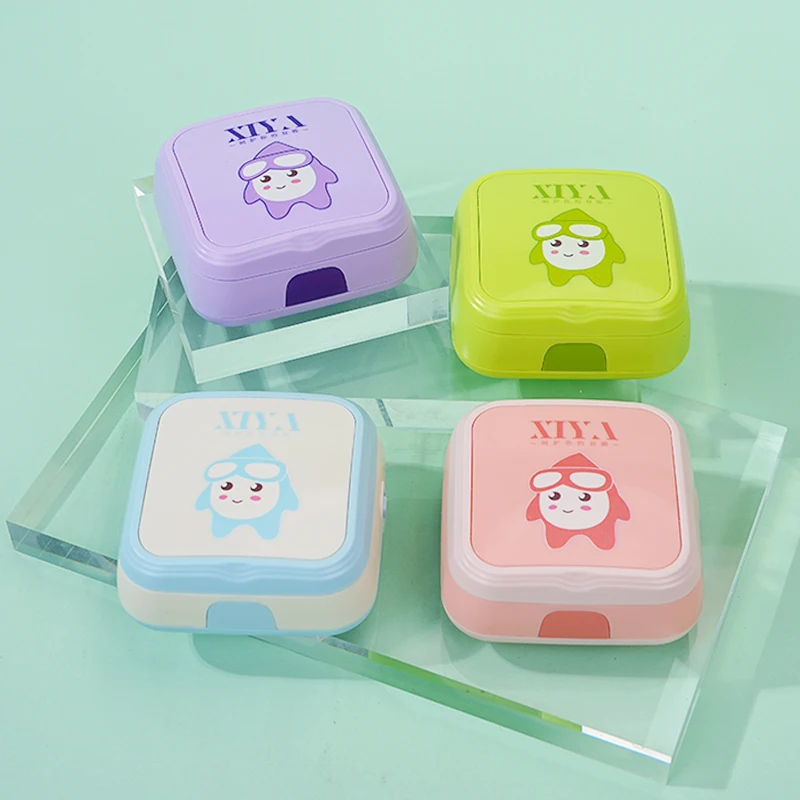 

ELECTRIC CONTACT LENS CLEANER Battery-Powered Portable Cleaning Case Storage Box with Random Color（Batteries Not Included）