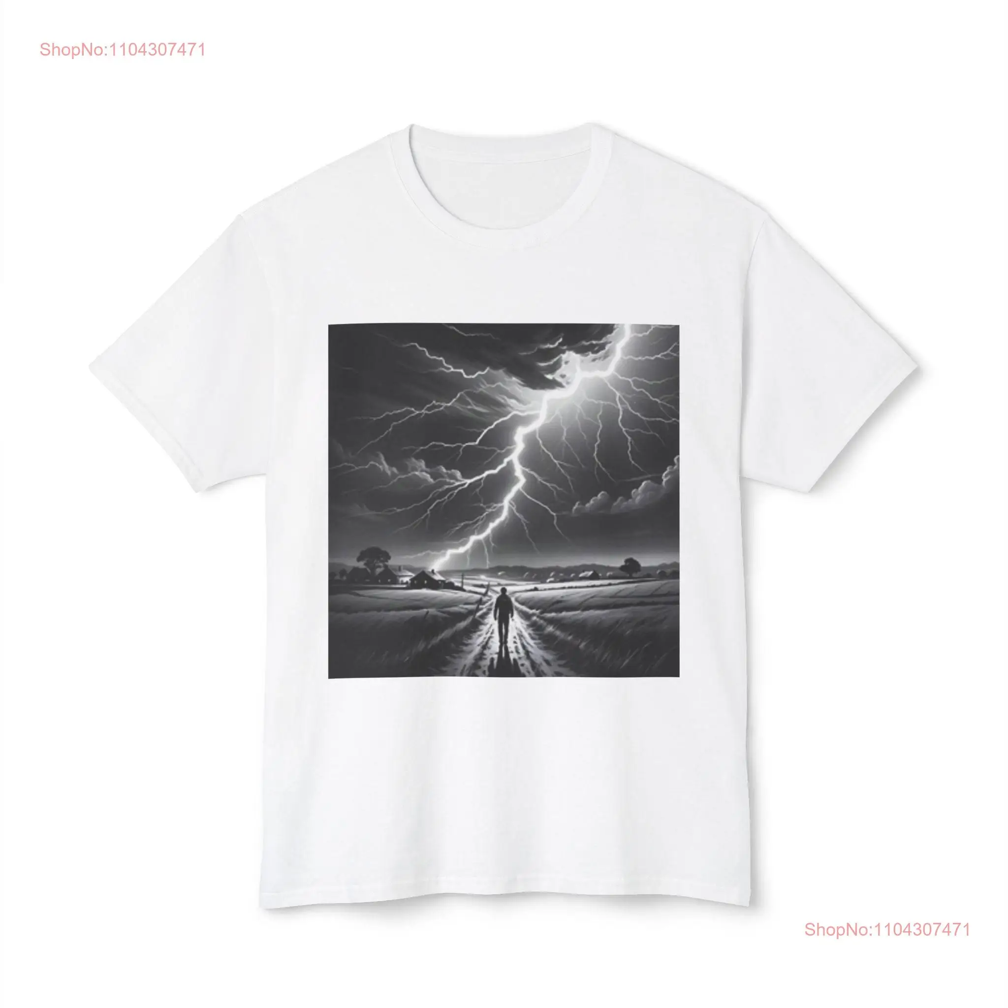 Mother Nature s Power Lightning Strike T Shirt Eco Friendly Cotton for Men and Women Trendy   long or short sleeves