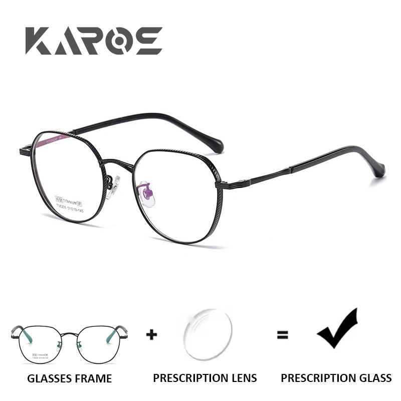

KAROS Full Titanium Round Frame Optical Glasses for Women Custom Prescription Lenses Anti Blue Light Photochromic