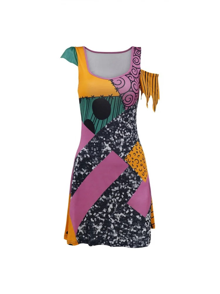 

loween Terror Night Ladies Dr Layering Role Plang 3D Digital Printing Clothing Polyester Street Sle ort Sve