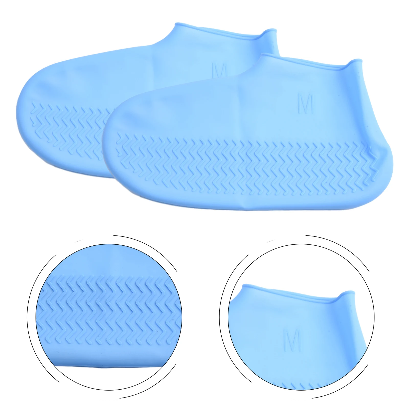 New 1 Pair Waterproof Silicone Shoe Cover Recyclable Boot Cover Protector For Outdoor Rainy Slip-resistant Rain Shoes Covers