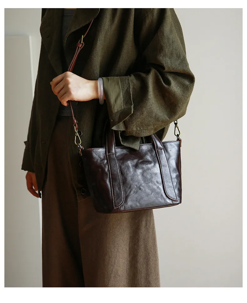 PNDME lässige Vintage-Handtasche aus echtem Leder, handgefertigt, Damen-Handtasche, modische Organizer-Designertasche aus Rindsleder, Schulter- und Umhängetasche – Detail 8