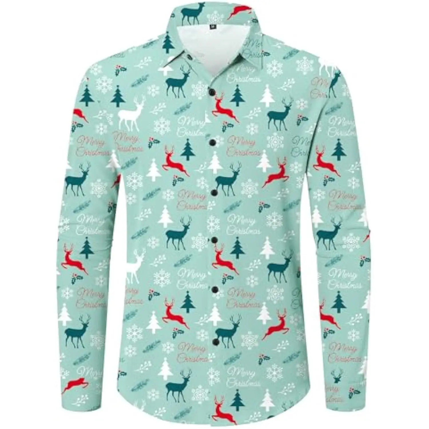قميص رجالي بأزرار لأعلى لعيد الميلاد بأكمام طويلة فستان مطبوع عليه عيد الميلاد القبيح قميص سانتا المضحك لحفلات رأس السنة الجديدة قطع علوية ناعمة ورقيقة #4