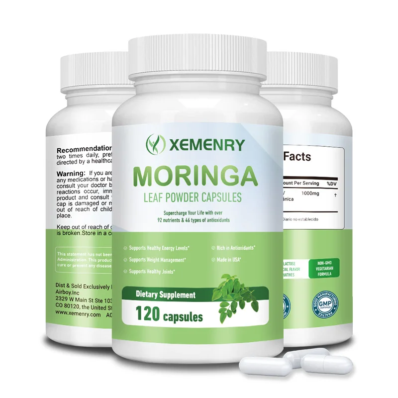 

Moringa Capsules - Promotes Energy Production, Metabolism, Skin and Gut Health, Provides Immune Support, and Antioxidant