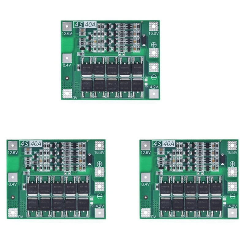 

3x 4S 40A 18650 литий-ионная литиевая батарея зарядное устройство PCB плата BMS защитный модуль для Drill Motor 14,8 V 16,8 V