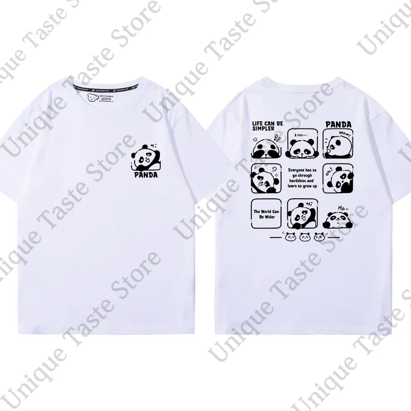 ‌Cute PANDA Print T Shirt Fashion Casual Soft Comfortable Summer T-shirt Men Women High Quality Cotton Short Sleeve Tee Tops