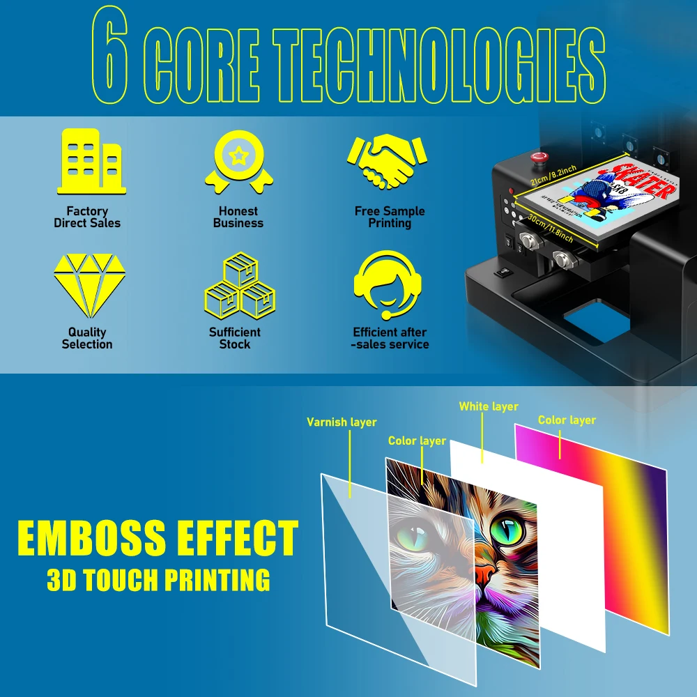 Imagem -06 - Impressora Plana uv para Epson Diretamente para Filme Máquina de Impressão Dtf com Rotary a3 a4 Impressora de Adesivos Xp600