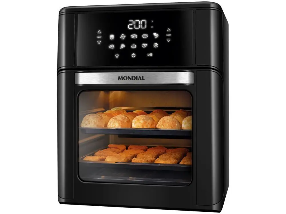 Fritadeira Elétrica sem Óleo/Air Fryer Mondial Forno Oven AFON-12L-FB Preta 12L - 220V