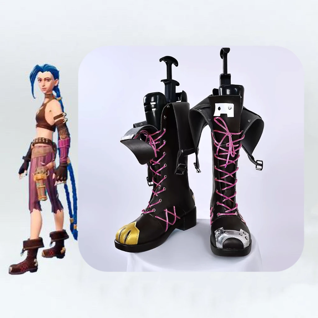 Jinx คอสเพลย์เกม LOL คอสเพลย์ผู้หญิงรองเท้า Jinx รองเท้า LOL ฮาโลวีนรองเท้าเครื่องแต่งกาย