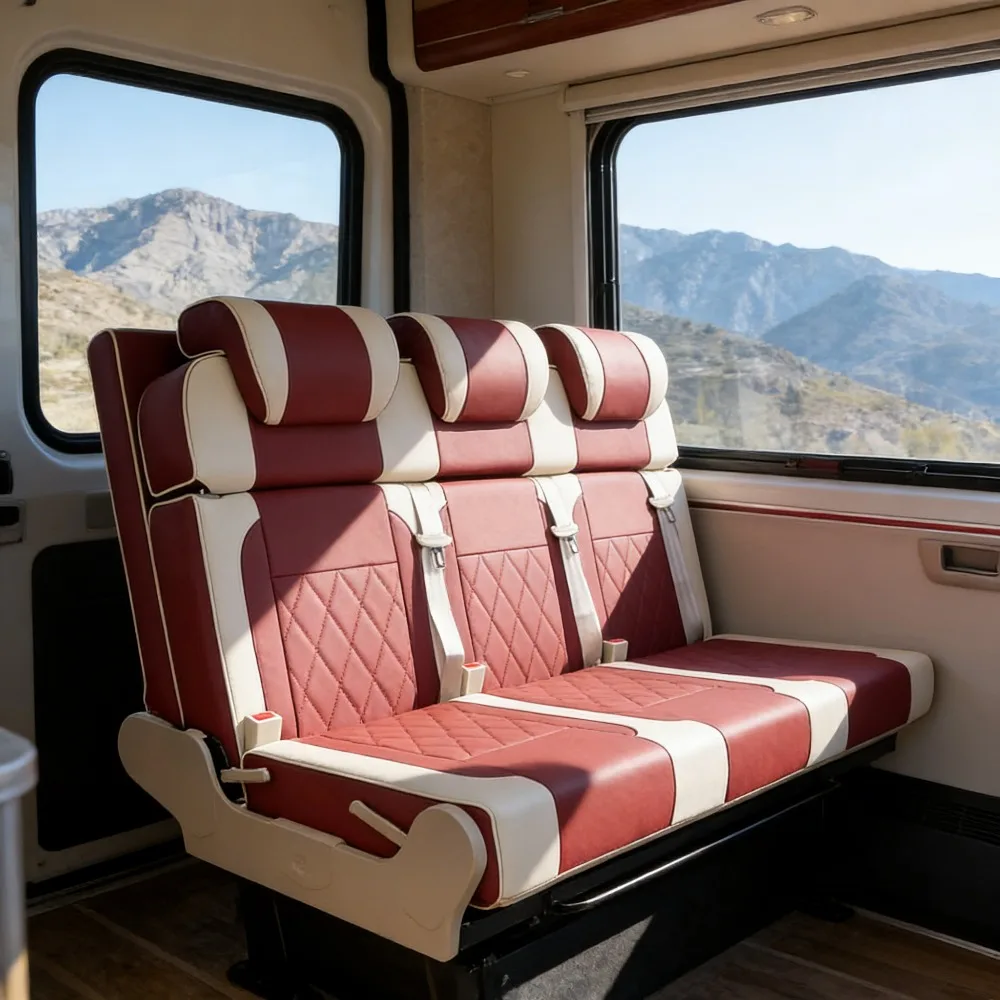 Durable Custom Leather RV Van Seats Wholesale - Fold To Bed Design Perfect for Camper Conversion & Commercial Van Upgrades
