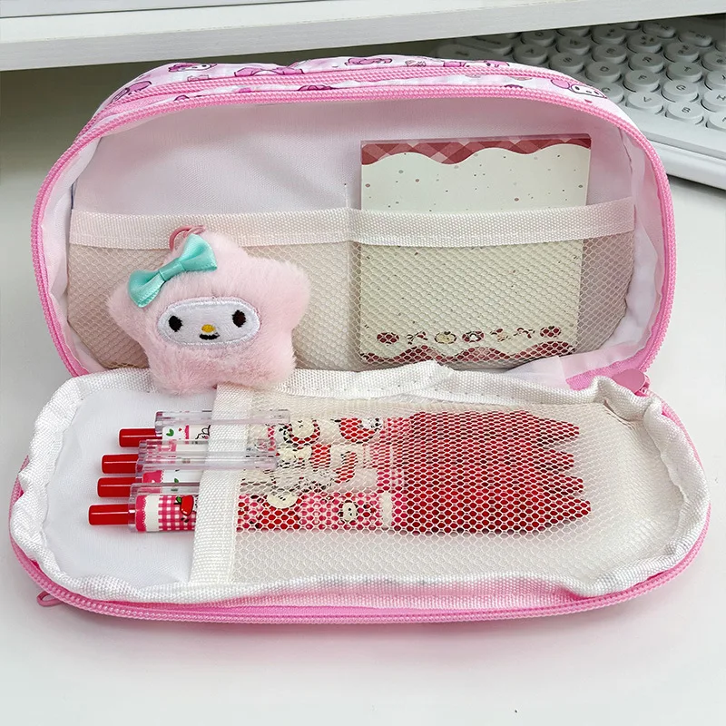 مقلمة Kuromi Girl My Melody School Pencil Box Cases ذات سعة كبيرة حقيبة أقلام رصاص حقيبة العودة إلى اللوازم المدرسية والقرطاسية