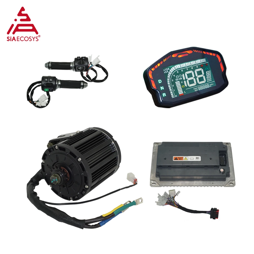 SIA Kit 7500W QS138 90H 120KPH IPM Mid Drive Motor Kits with EM200-2sp For Electric Offroad Dirtbike Motorcycle