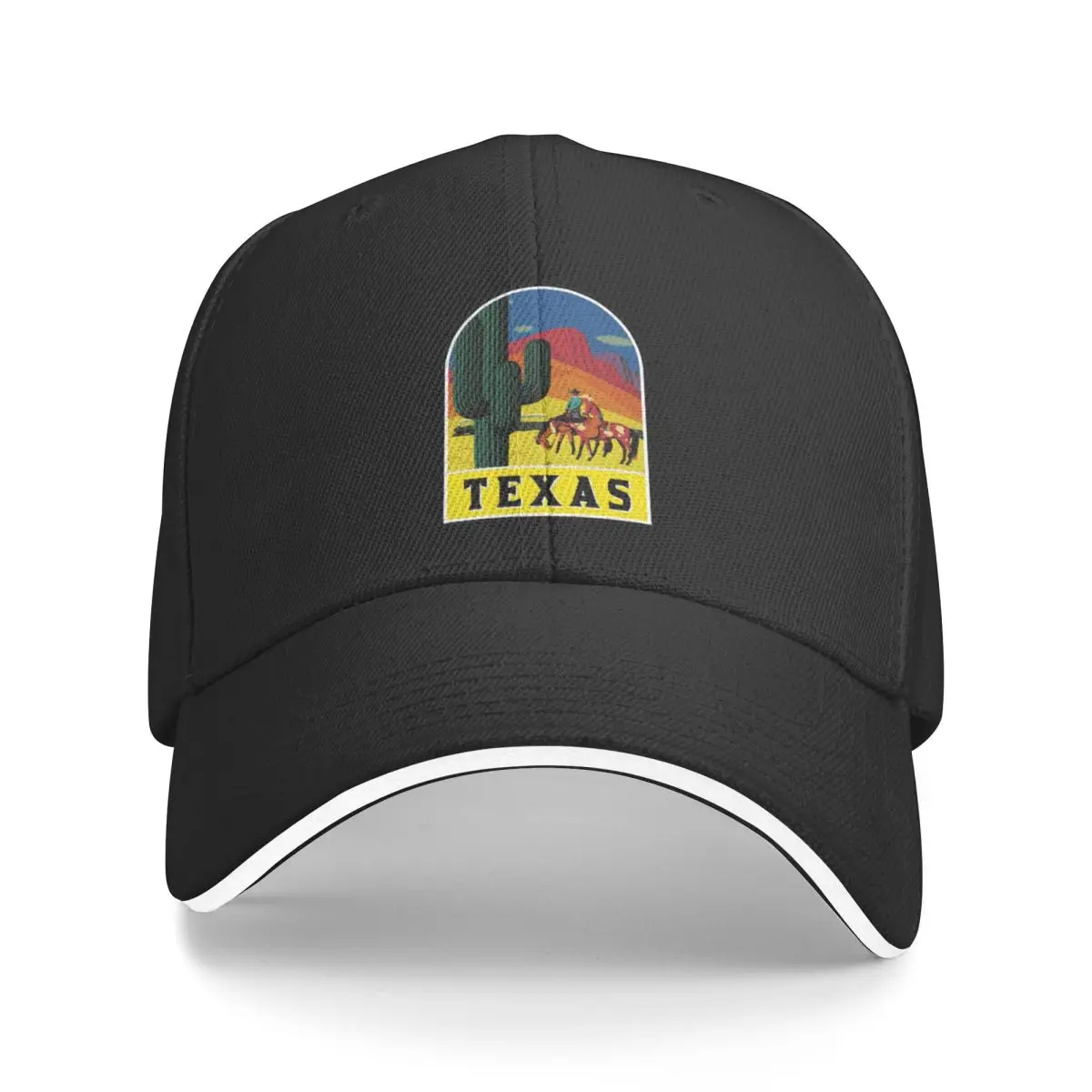 TEXAS WILD WEST COWBOY SAGUARO CACTUS MOUNTAINS Hiking Baseball Caps Women Men Unisex Female Beach Sunscreen Hats Trucker Cap