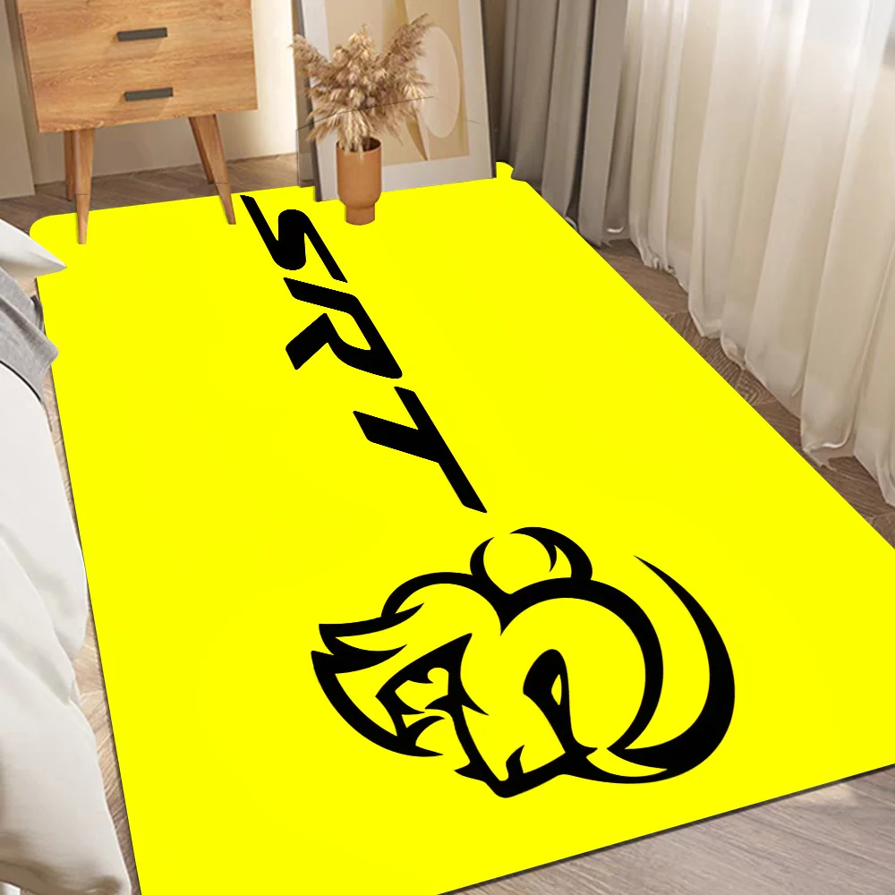 SRT Hellcat Demon Dodge Challenger Car Racing Bath Mat Kids Room Bedroom Decoration Balcony Anti-Slip Doormat Living Room